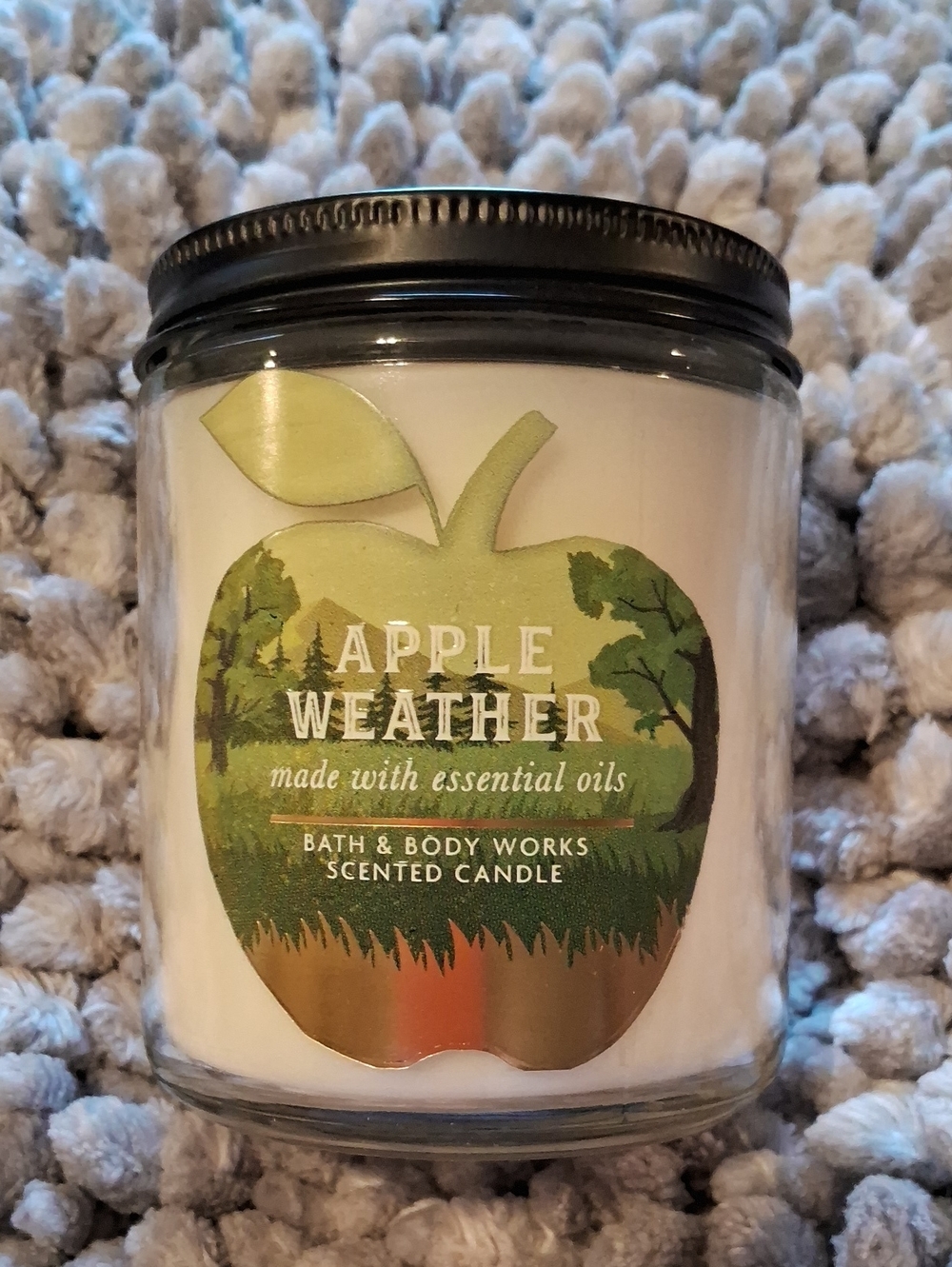 Bath & Body Works Apple Weather Scented Candle - White